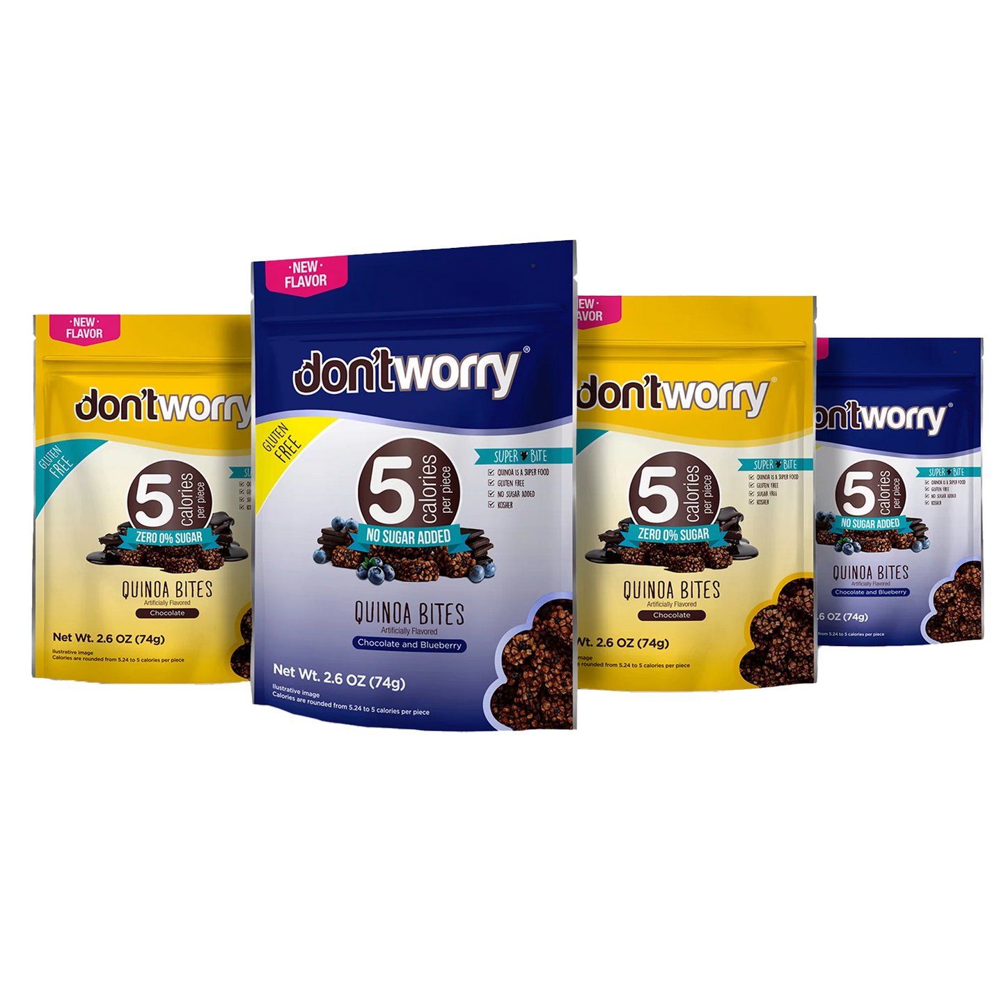 4 pack Quinoa Bites - 2 Blue Berry + 2 Chocolate