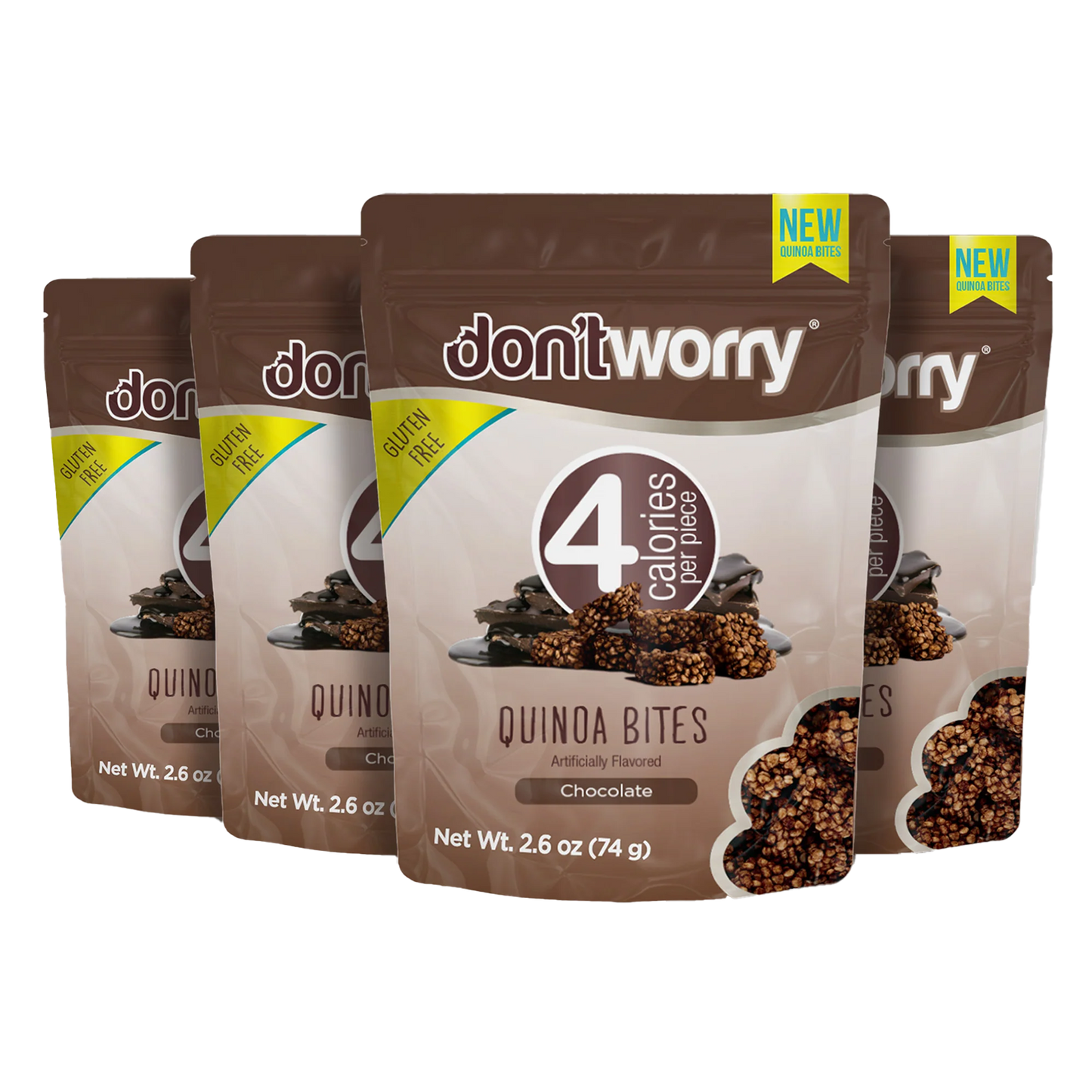 4 pack Quinoa Bites Chocolate Flavor Super Food (2.6 oz per bag)