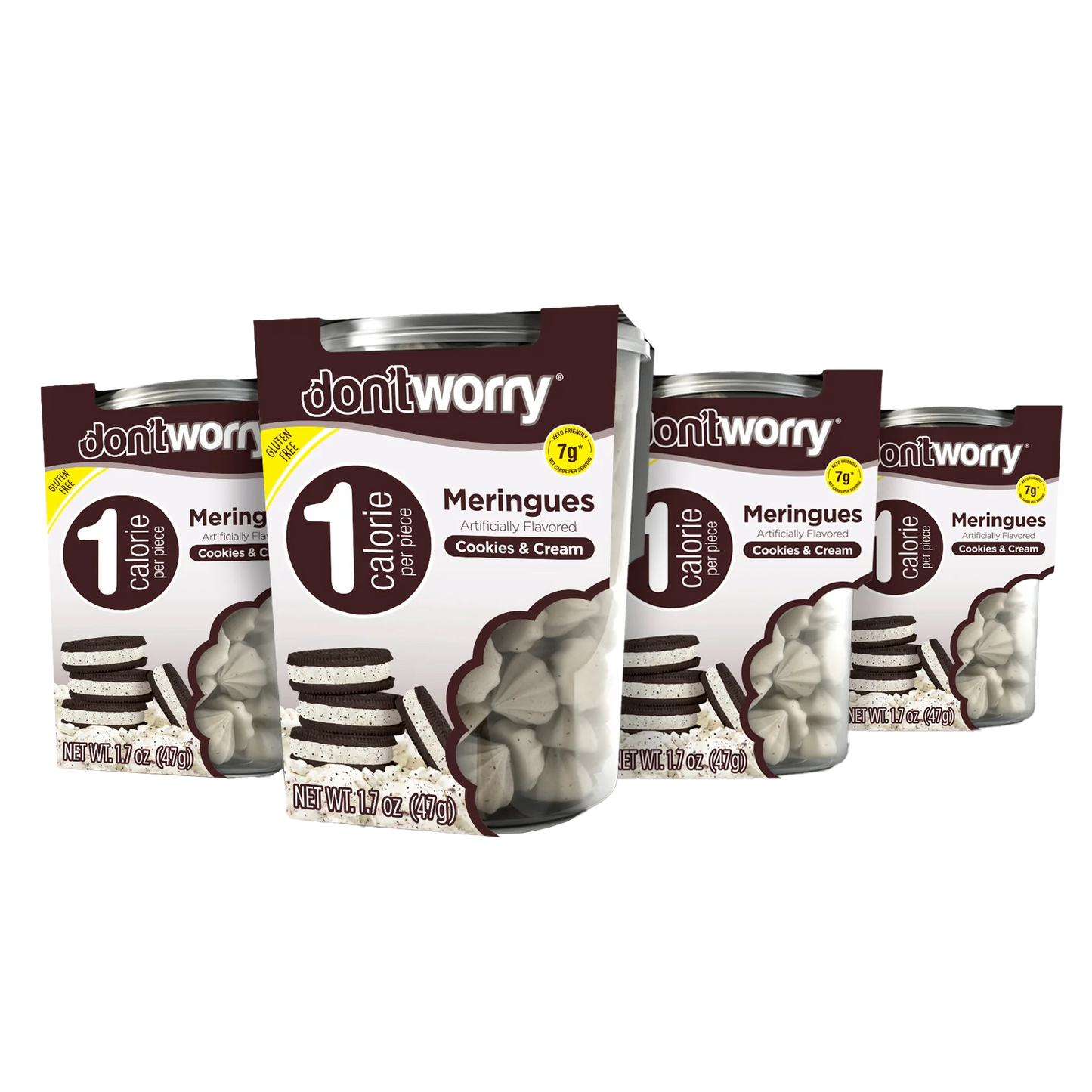 4 Pack Meringue Cookies & Cream Flavor 1.7 oz