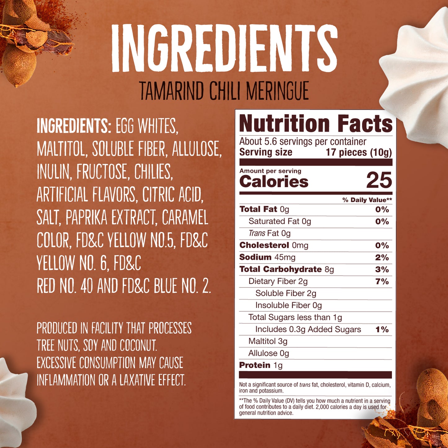 Just 1 Calorie Per Piece β Low Sugar Meringues 4PK β Mango, Watermelon, Tamarind β Sweet & Spicy Flavors