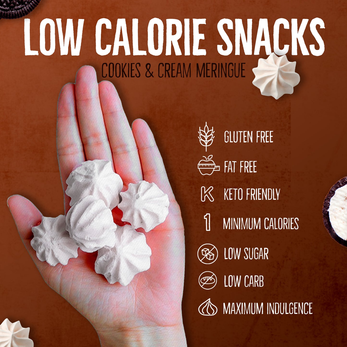 4 Pack Meringue Cookies & Cream Flavor 1.7 oz