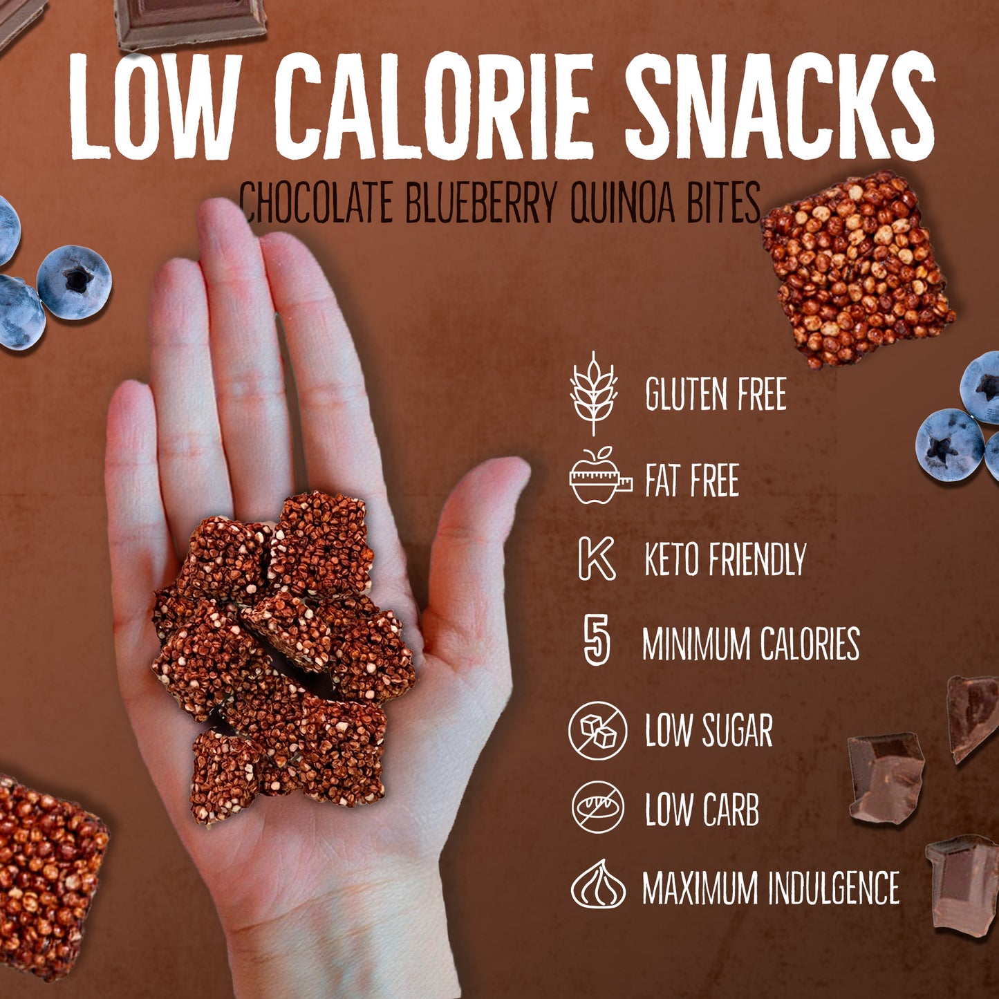 4 pack Quinoa Bites - 2 Blue Berry + 2 Chocolate