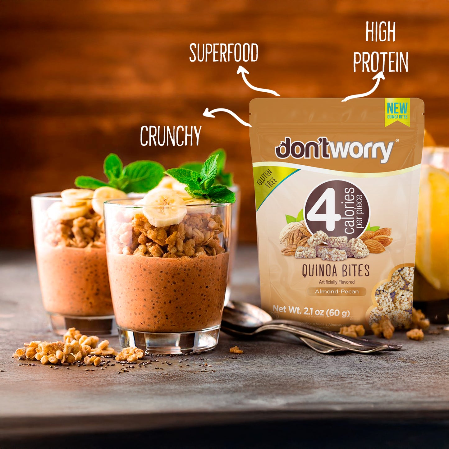 4 pack Quinoa Bites - 2 Blue Berry+Chocolate+Almond