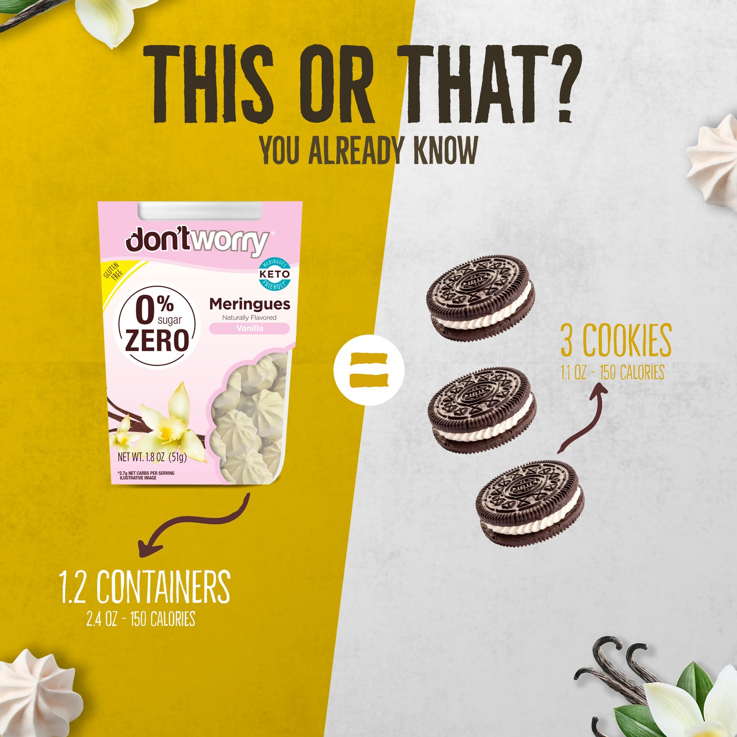 0 Sugar Meringues 4PK ZERO – Cookies & Cream, Vanilla, Chocolate, Hazelnut – Keto-Friendly & Guilt-Free