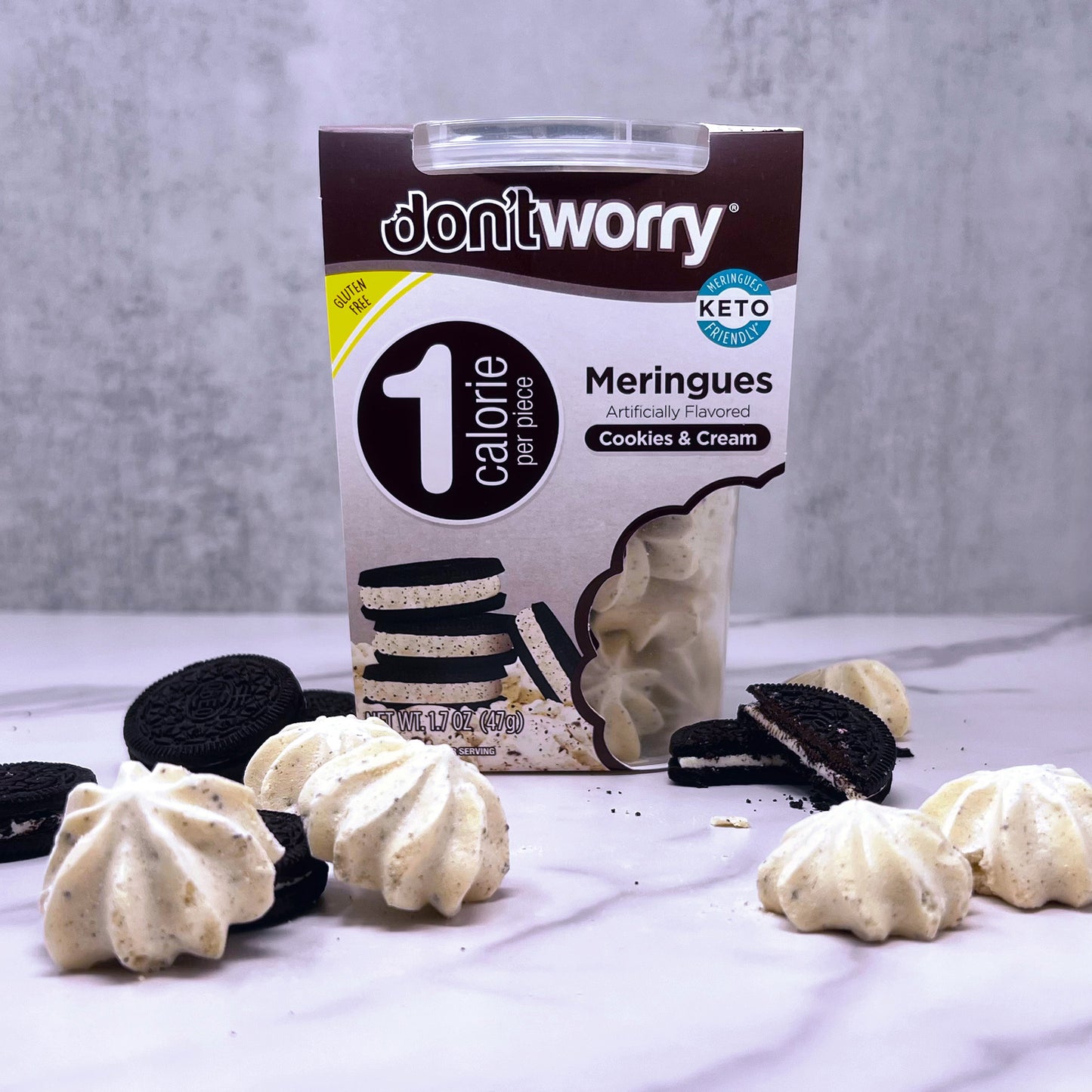 Meringue Cookies 4 Pack ( 2 Cookies&Cream + 2 Caramel )