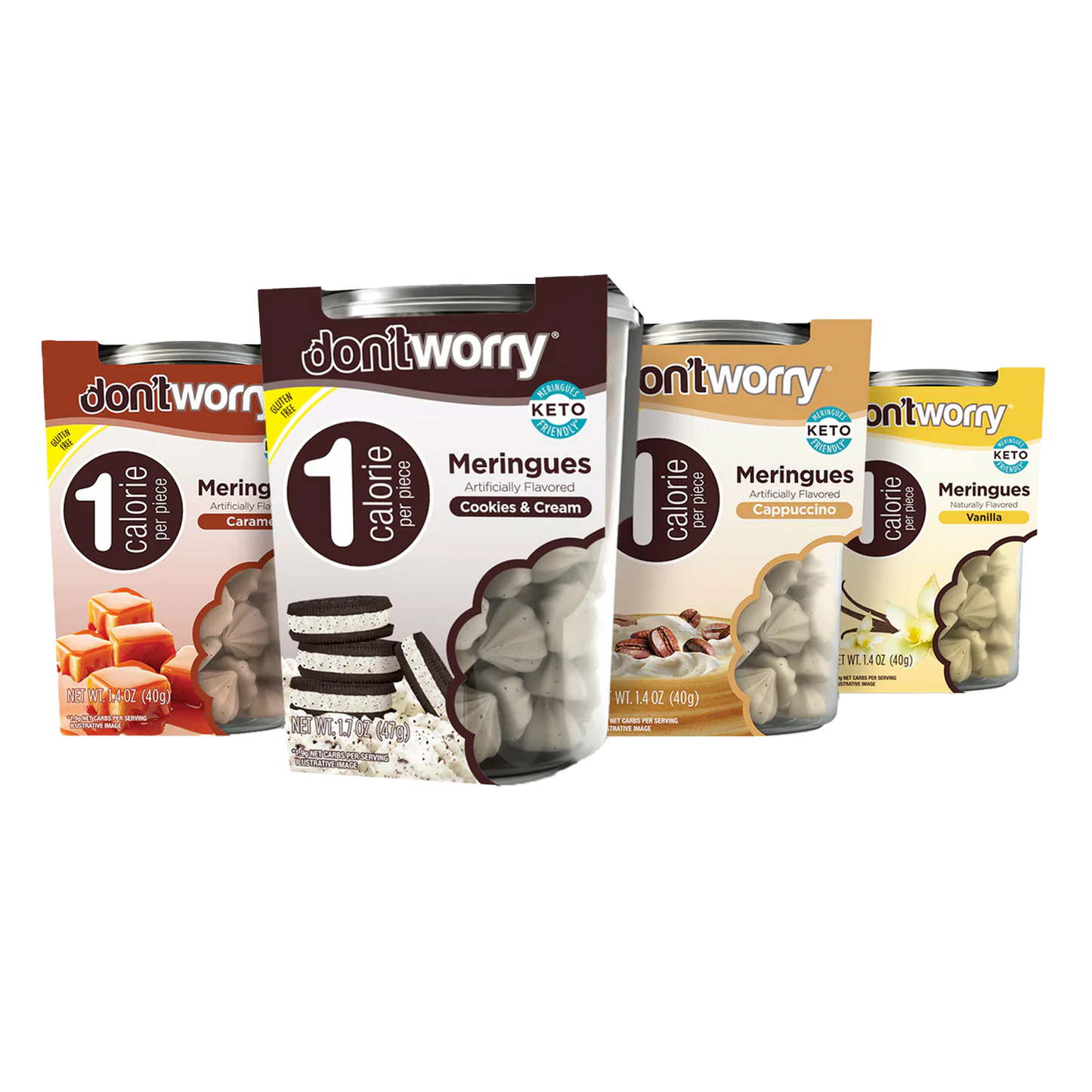 Meringue Cookies 4 Pack ( Caramel, Cookies & Cream, Vanilla, Capuccino)