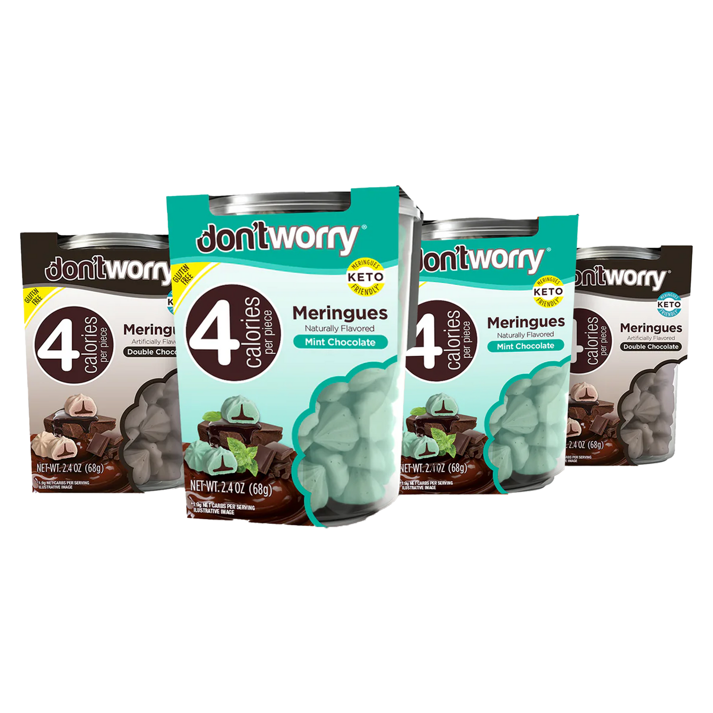 4 Pack Meringue Chocolate Filled & Mint