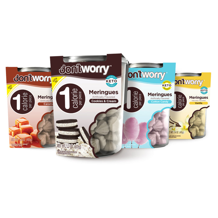 Meringue 4 Pack, Coton Candy, Caramel, Cookies & Cream, Vanilla,  Only 1 Cal per piece (Copy) (Copy)