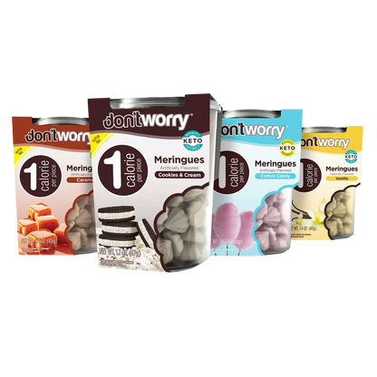 Meringue 4 Pack, Coton Candy, Caramel, Cookies & Cream, Vanilla,  Only 1 Cal per piece (Copy) (Copy)