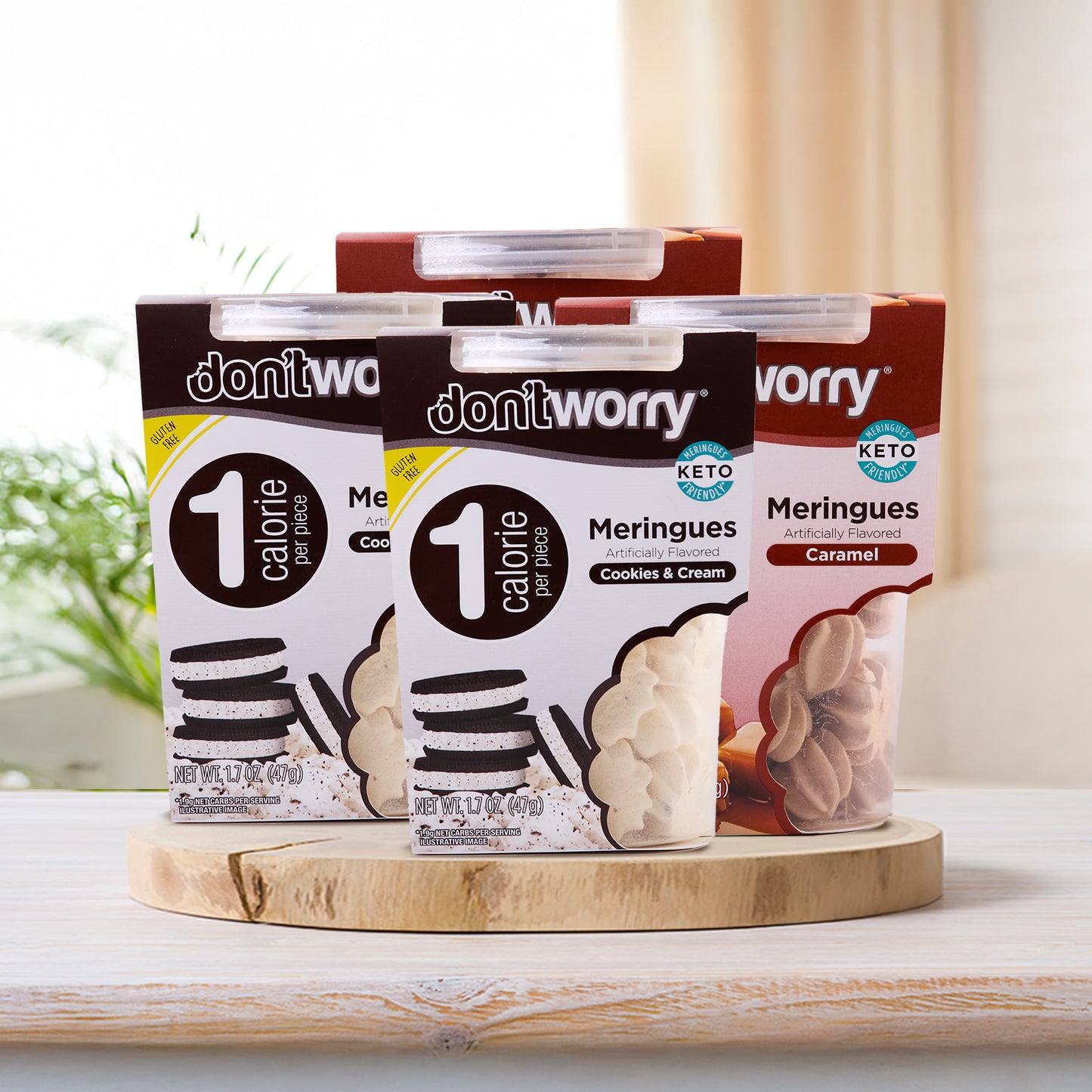 Meringue Cookies 4 Pack ( 2 Cookies&Cream + 2 Caramel )