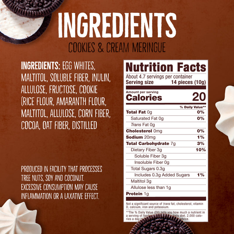 Meringue Cookies 4 Pack ( 2 Cookies&Cream + 2 Caramel )
