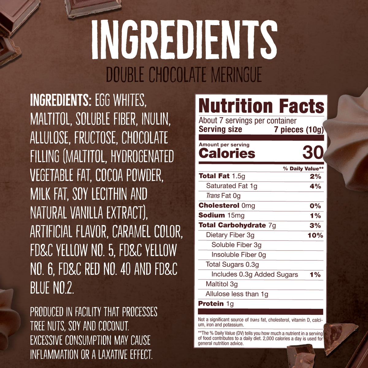 4 Pack Meringue Chocolate & Halzenut 2.4 oz