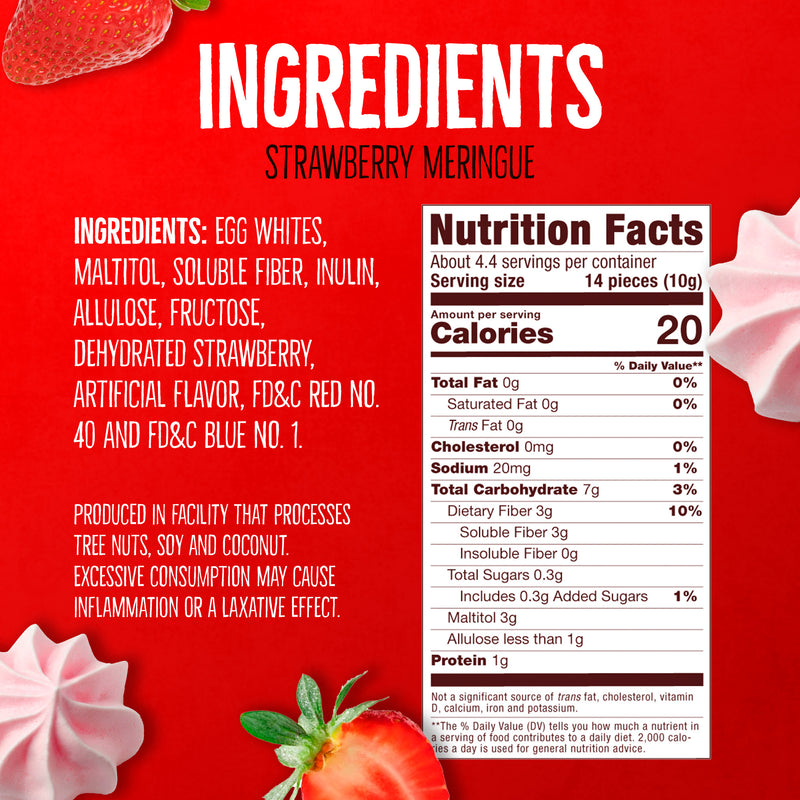 4 Pack Meringue Strawberry and Vanilla 1.4 oz