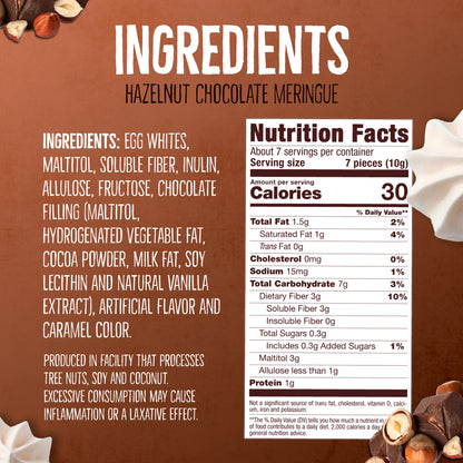 4 Pack Meringue Chocolate & Halzenut 2.4 oz