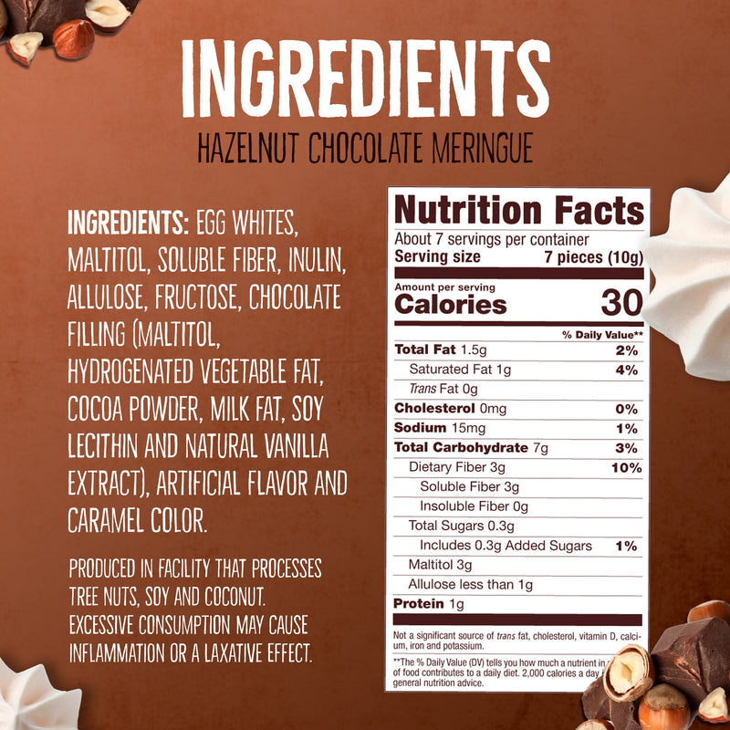 4 Pack Meringue Chocolate & Halzenut 2.4 oz