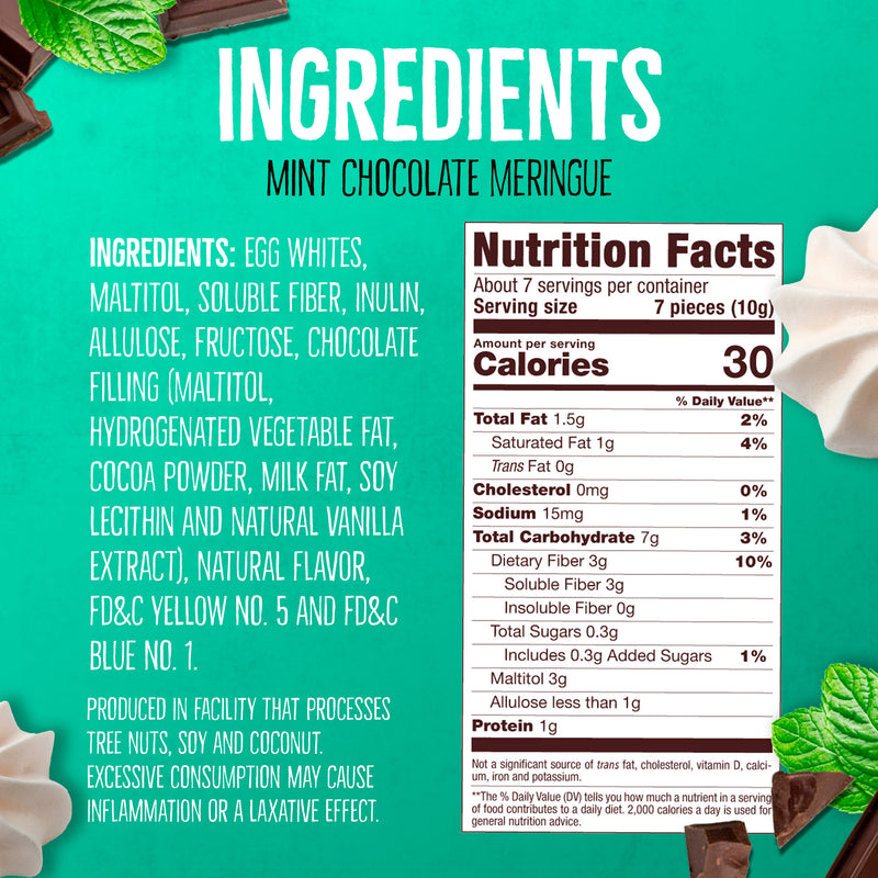 Meringue Cookies 4 Pack ( 2 Double Chocolate + Halzenut +  Mint)