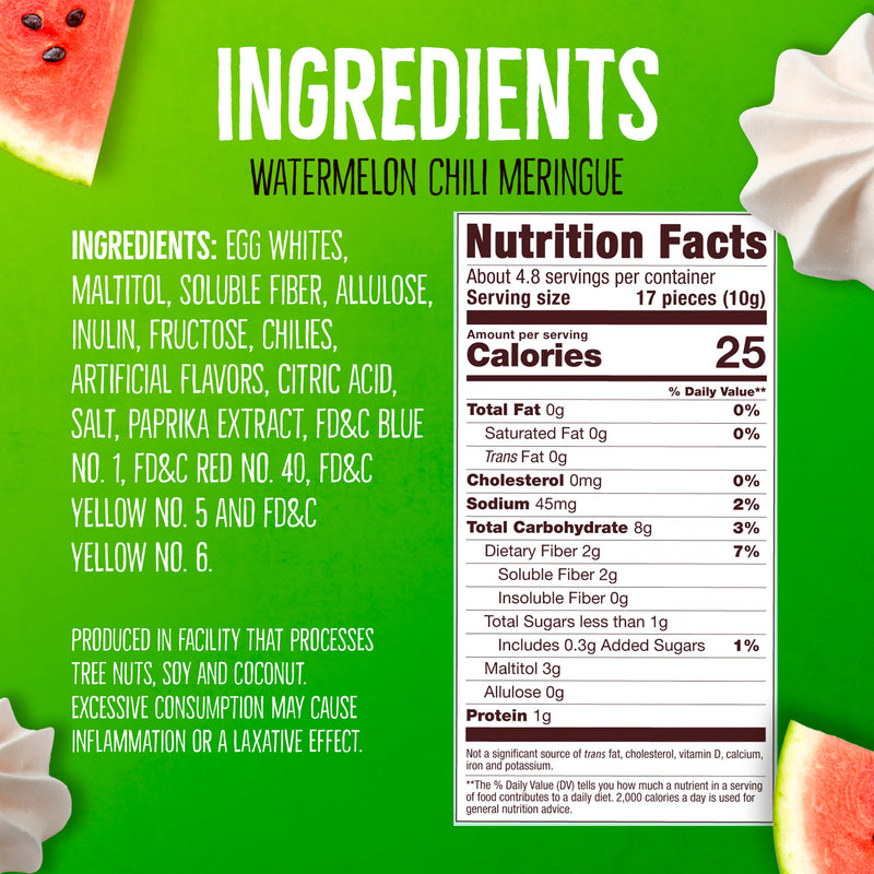 Just 1 Calorie Per Piece – Low Sugar Meringues 4PK – Mango, Watermelon – Sweet & Spicy Flavors