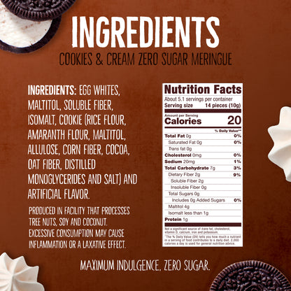 0 Sugar Meringues 4PK ZERO – Cookies & Cream, Vanilla, Chocolate, Hazelnut – Keto-Friendly & Guilt-Free