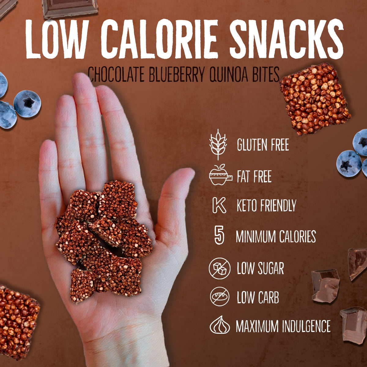 4 pack Quinoa Bites - 2 Blue Berry+Chocolate+Almond