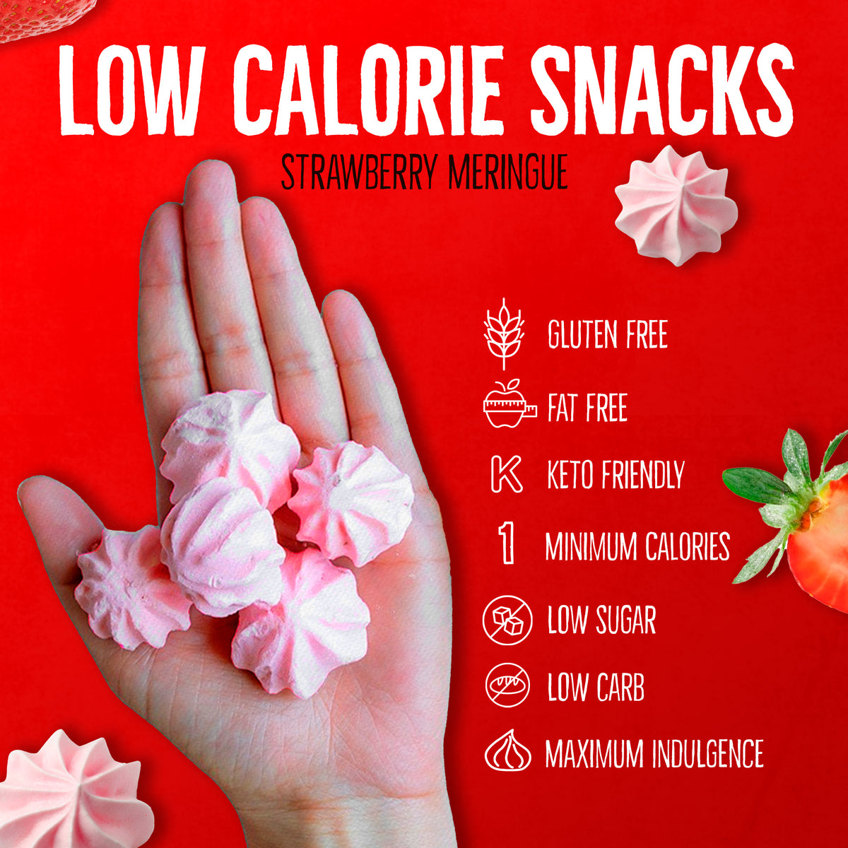 Meringue Cookies 4 Pack ( Cookies&Cream + Caramel + Strawberry + Vanilla)