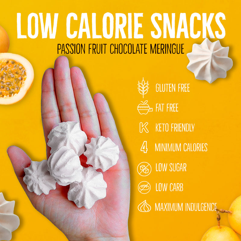 Just 4 Calories Per Meringue – Low Sugar Meringues 4PK – Double Chocolate, Hazelnut, Mint & Passion Fruit – Maximum Indulgence, Minimum Calories