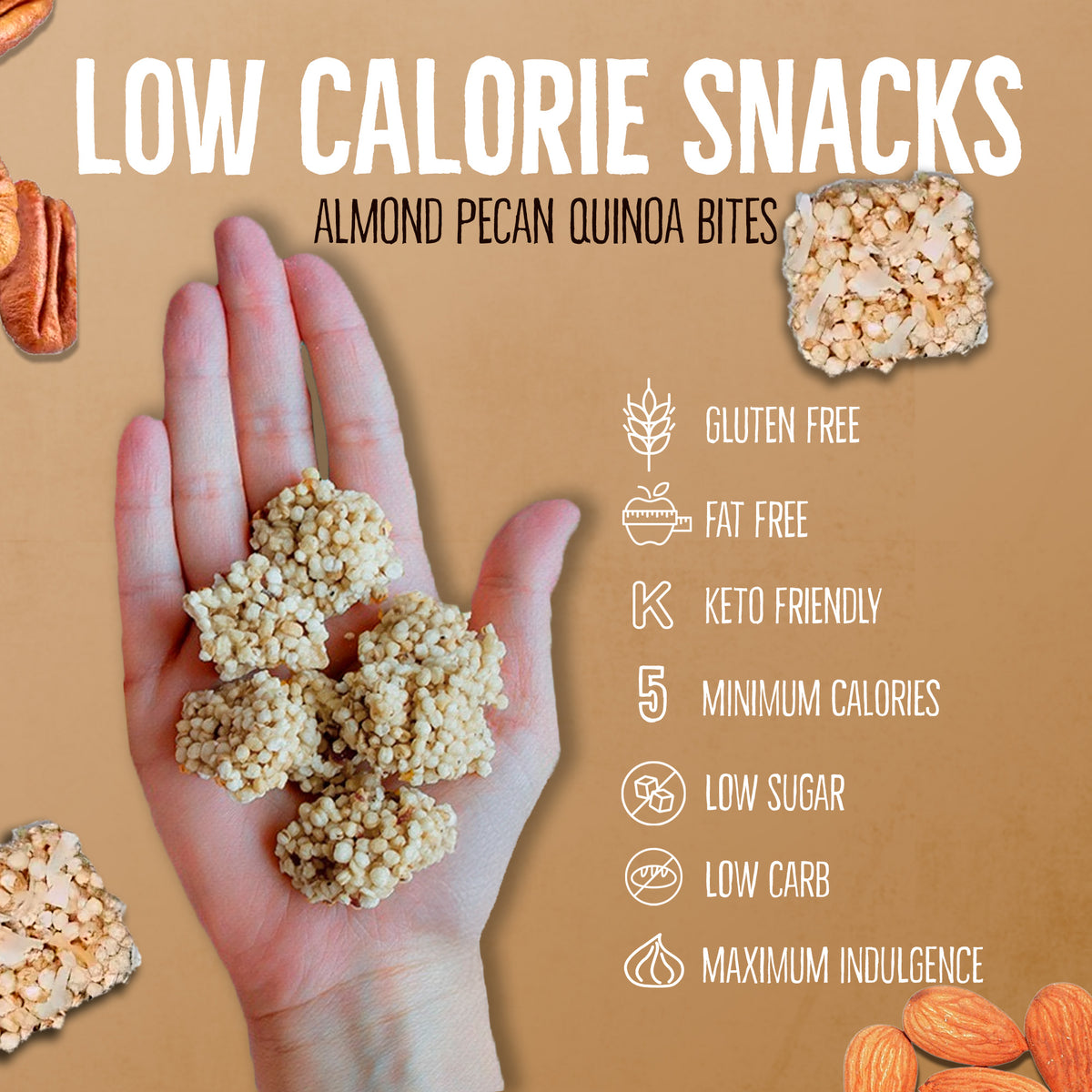 4 pack Quinoa Bites - 2 Blue Berry+Chocolate+Almond