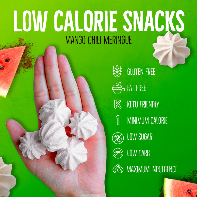Just 1 Calorie Per Piece – Low Sugar Meringues 4PK – Mango, Watermelon – Sweet & Spicy Flavors