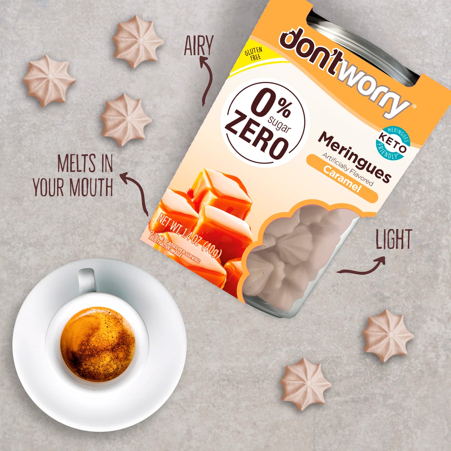 0 Sugar Meringues 4PK ZERO – Cookies & Cream, Caramel, Chocolate, Hazelnut – Keto-Friendly & Guilt-Free