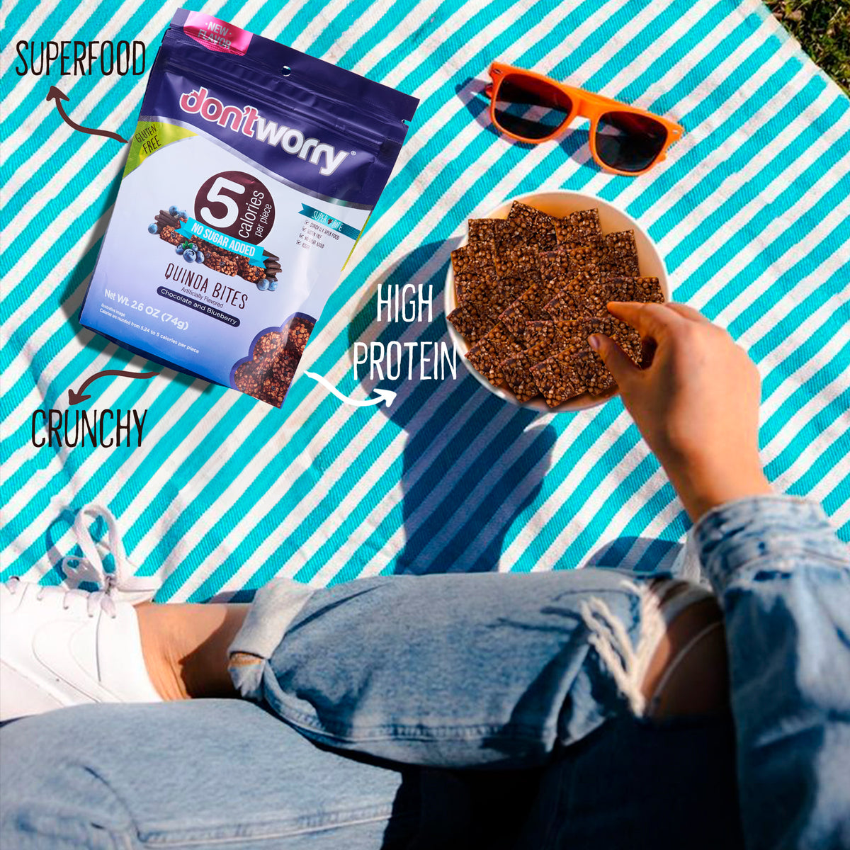 4 pack Quinoa Bites - 2 Blue Berry+Chocolate+Almond