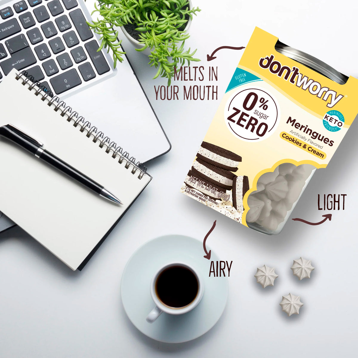 0 Sugar Meringues 4PK ZERO – Cookies & Cream, Caramel, Chocolate, Hazelnut – Keto-Friendly & Guilt-Free