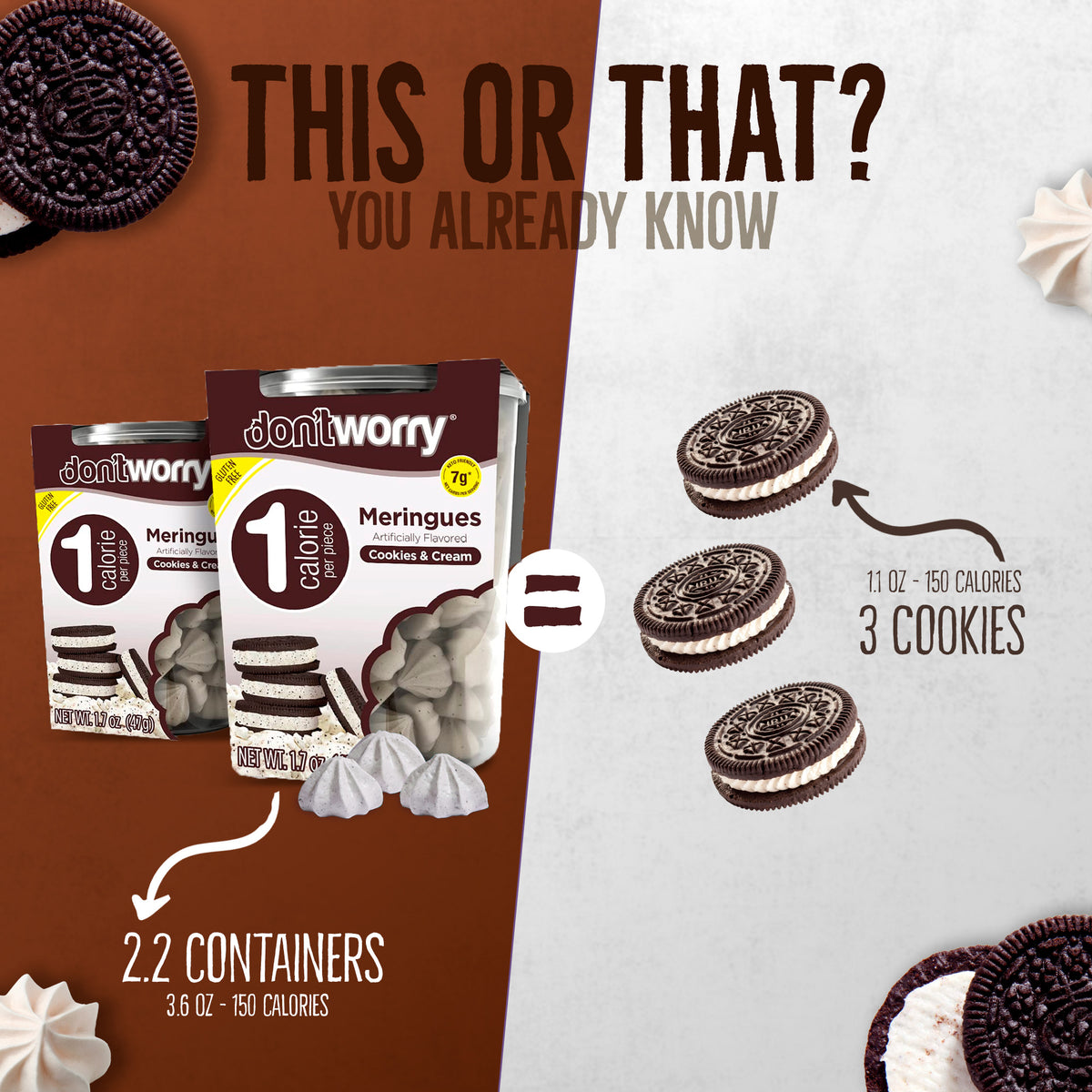4 Pack Meringue Capuccino, Cookies & Cream