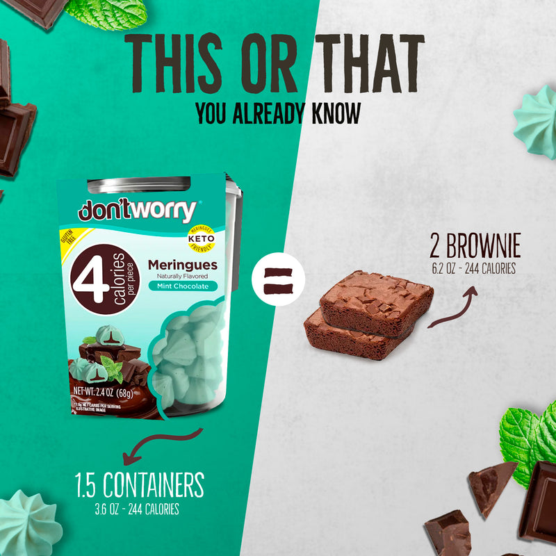 Meringue Cookies 4 Pack ( 2 Double Chocolate + Halzenut +  Mint)