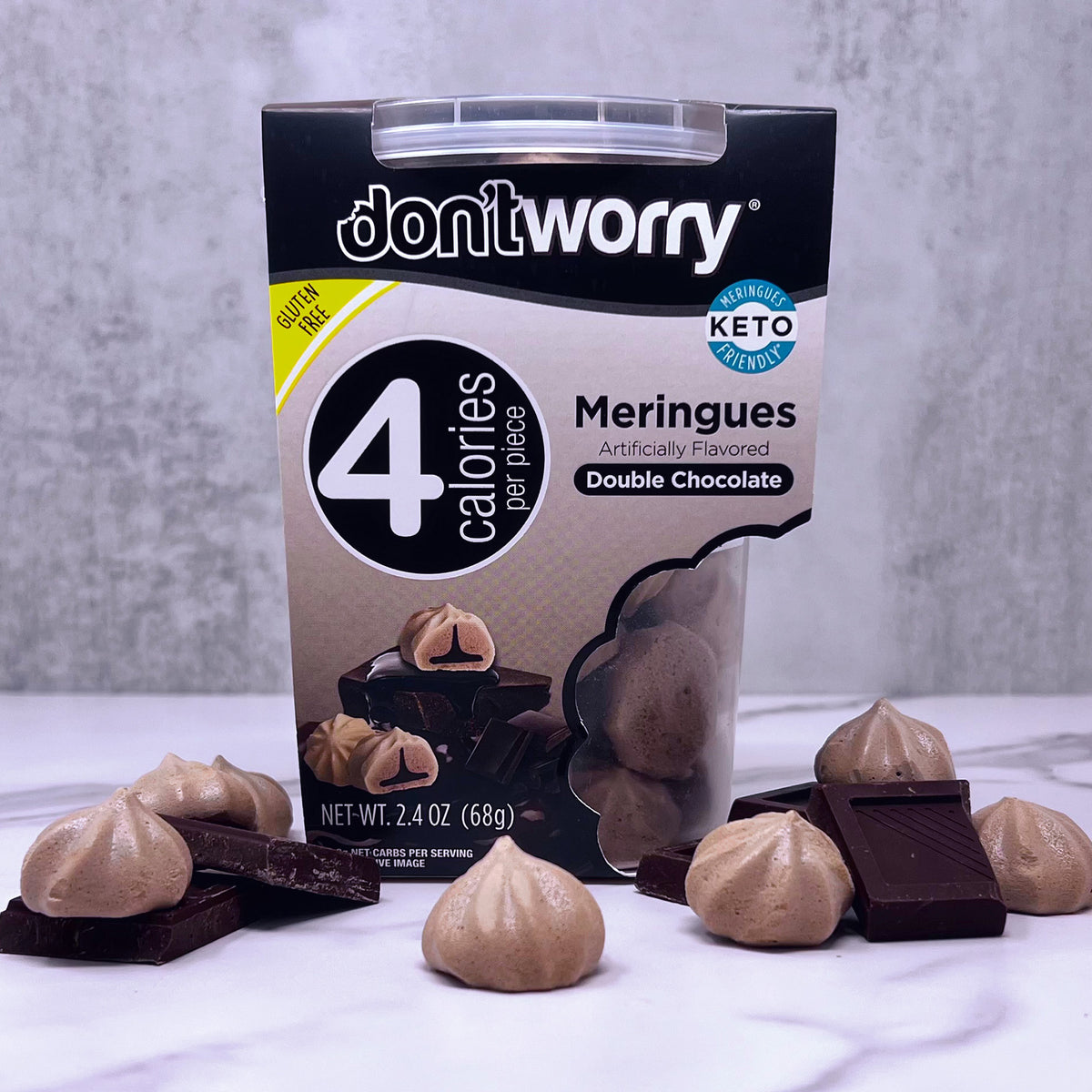 4 Pack Meringue Chocolate & Halzenut 2.4 oz