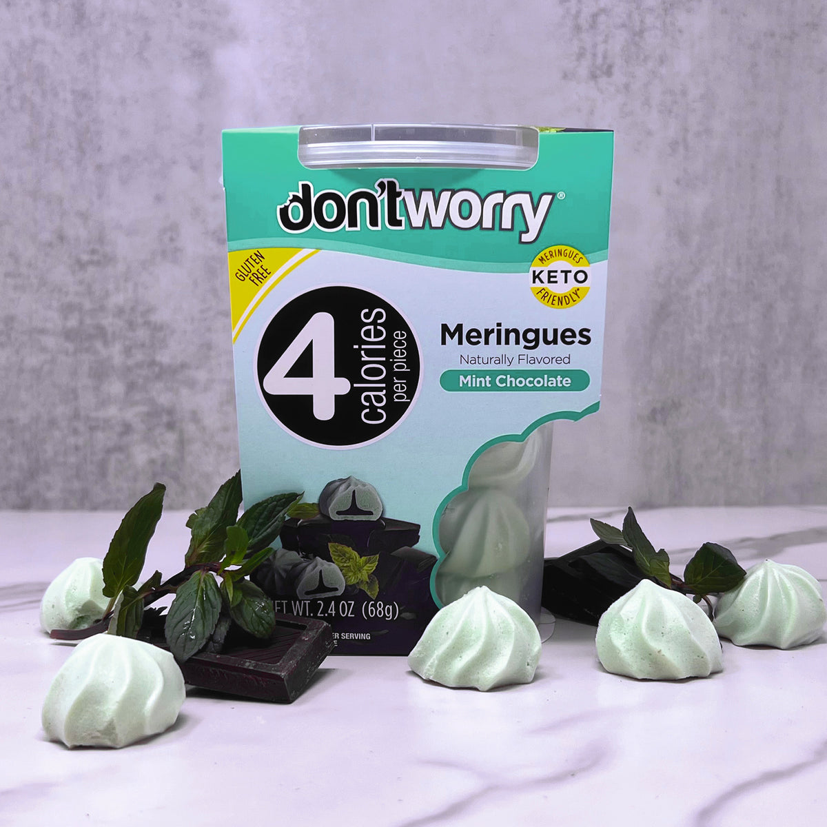 Meringue Cookies 4 Pack ( 2 Double Chocolate + Halzenut +  Mint)