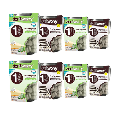 Meringue Cookies 8 Pck (4pz Key Lime Pie Flavor & 4pz Cookies and Cream) Only 1 Cal per piece (Copy)