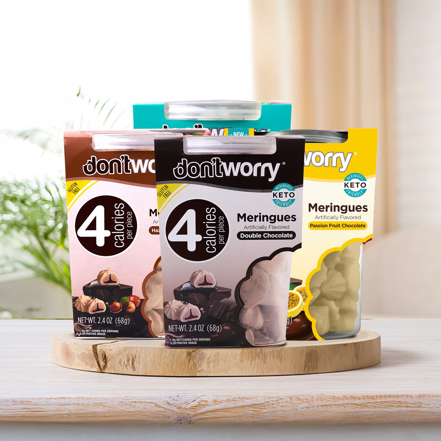 Just 4 Calories Per Meringue – Low Sugar Meringues 4PK – Double Chocolate, Hazelnut, Mint & Passion Fruit – Maximum Indulgence, Minimum Calories