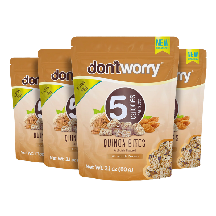 4 pack Quinoa Bites, Almond-Pecan Flavor Super Food (2.1 oz per bag)