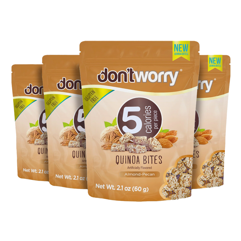4 pack Quinoa Bites, Almond-Pecan Flavor Super Food (2.1 oz per bag)
