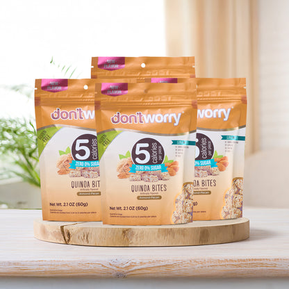 4 pack Quinoa Bites, Almond-Pecan Flavor Super Food (2.1 oz per bag)