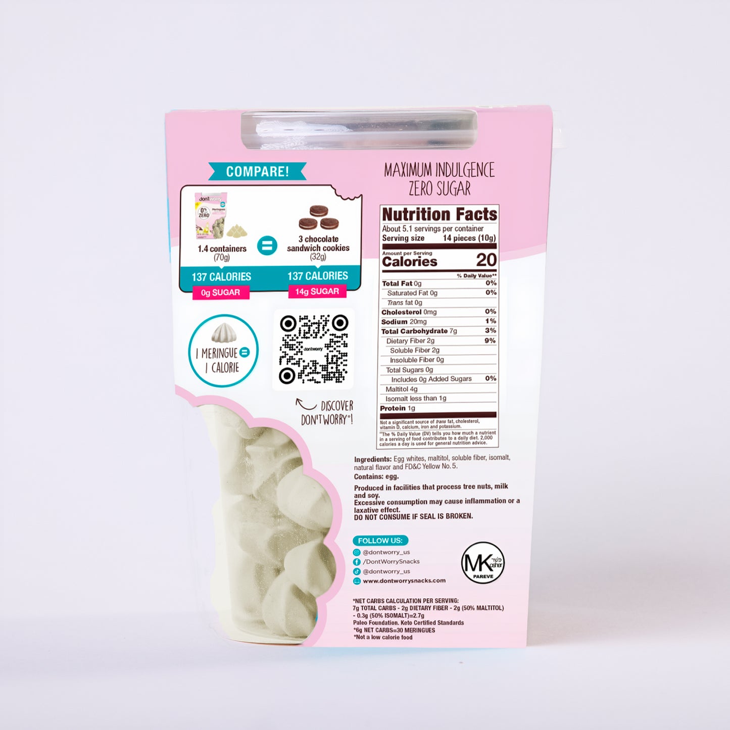 0 Sugar Meringues 4PK ZERO – Cookies & Cream, Vanilla, Chocolate, Hazelnut – Keto-Friendly & Guilt-Free