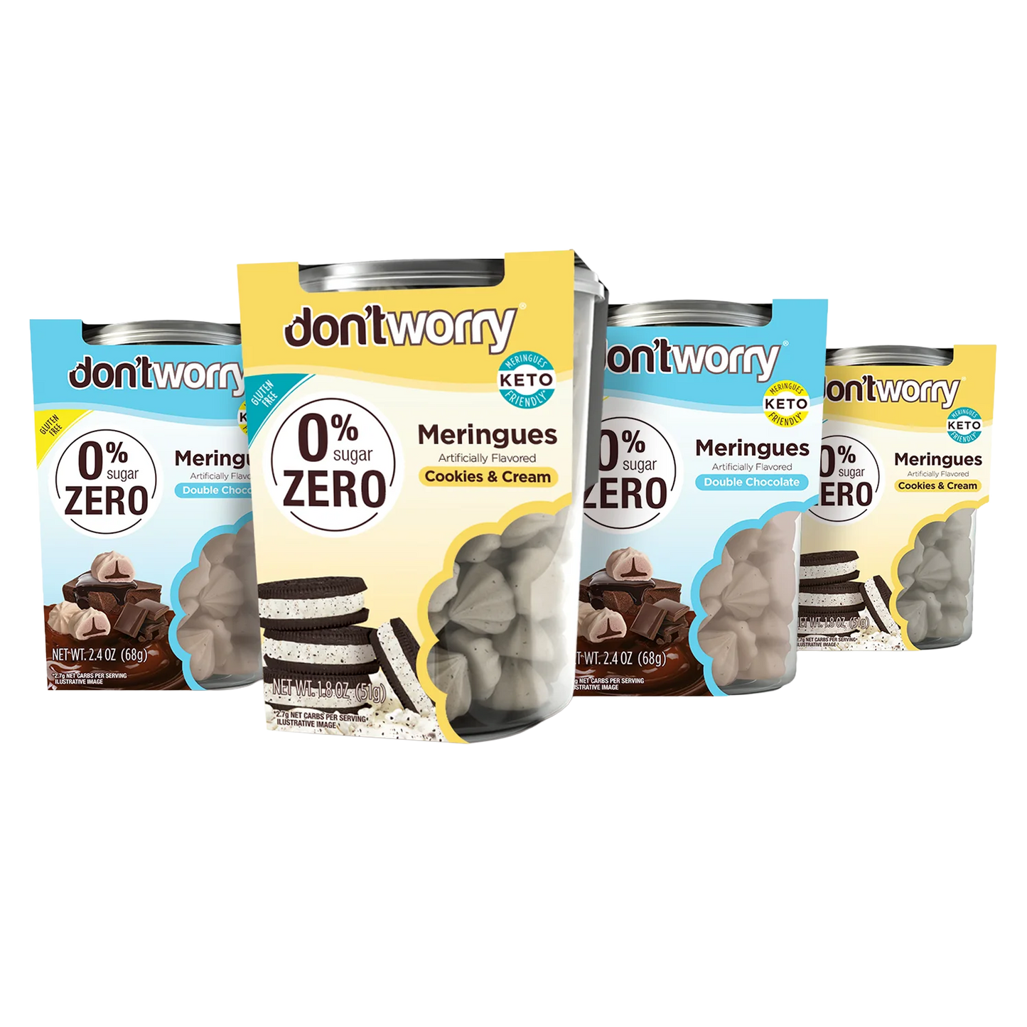 0 Sugar Meringues 4PK ZERO – Cookies & Cream, Chocolate – Keto-Friendly & Guilt-Free