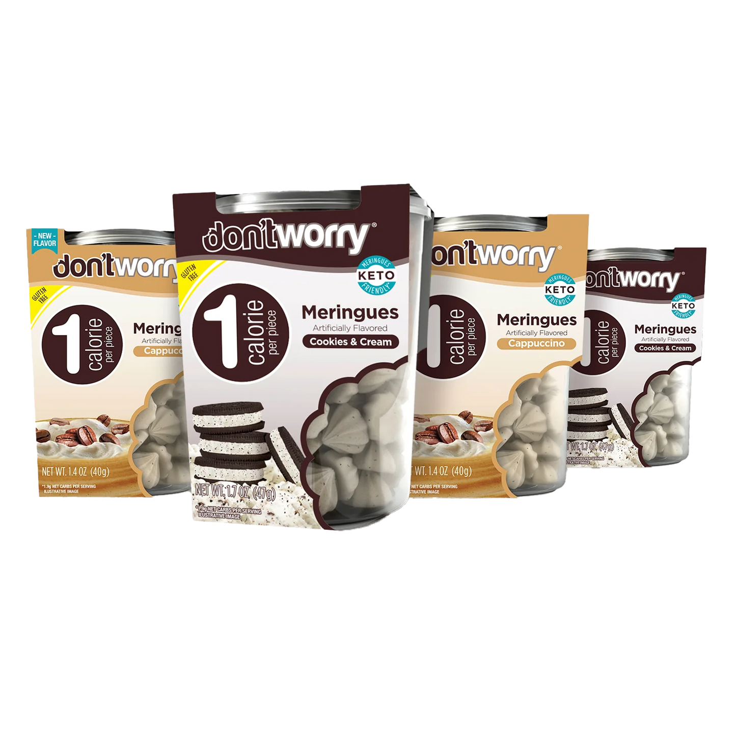 4 Pack Meringue Capuccino, Cookies & Cream