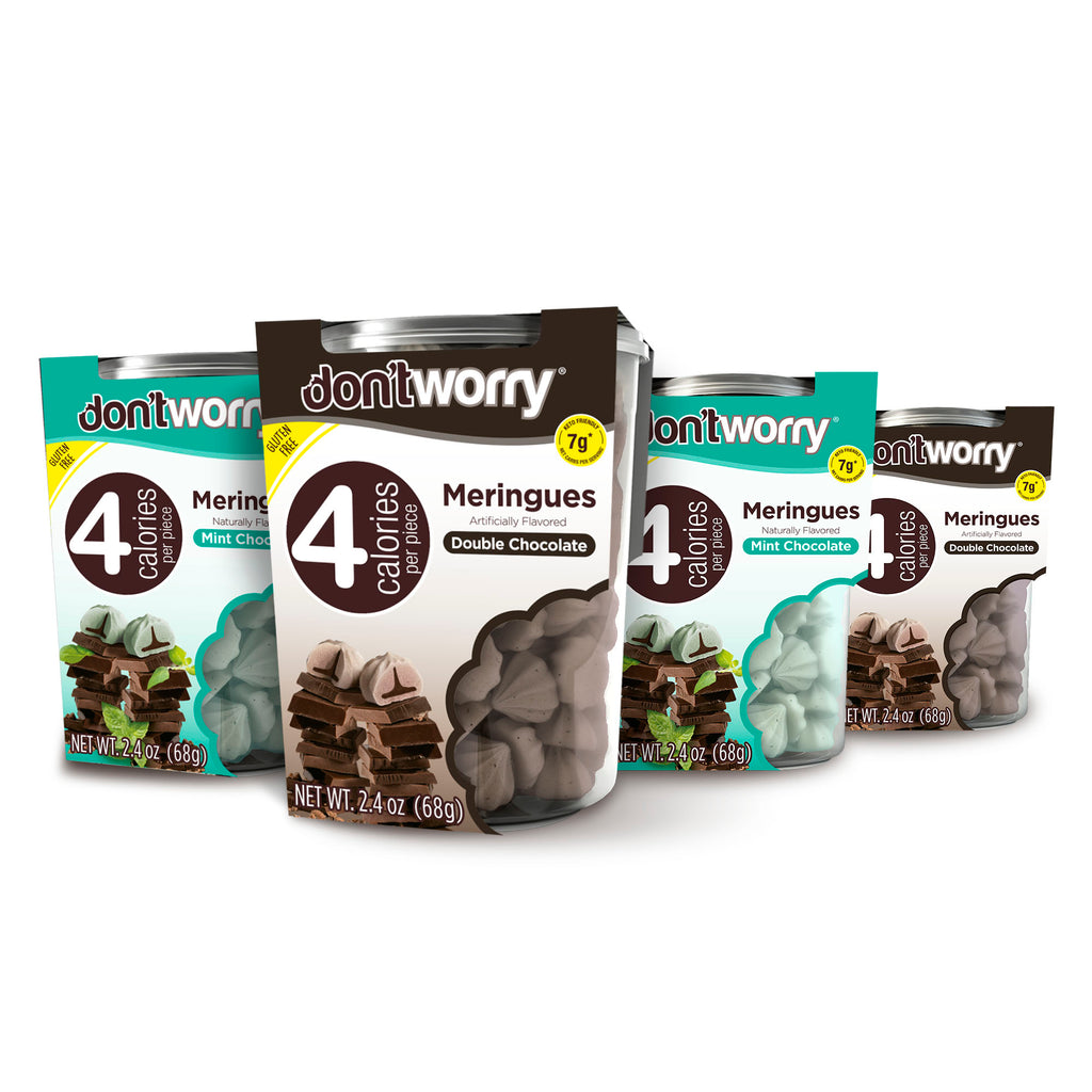 4 Pack Meringue 2 pz Mint Chocolate and 2 pz Chocolate Filled 2.4 oz